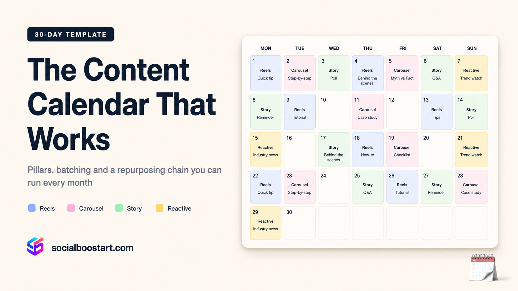 Social Media Content Calendar: The 30-Day Plan (2026)